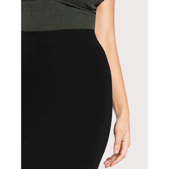 High waisted midi length Pencil Skirt black - Picture 3 of 11